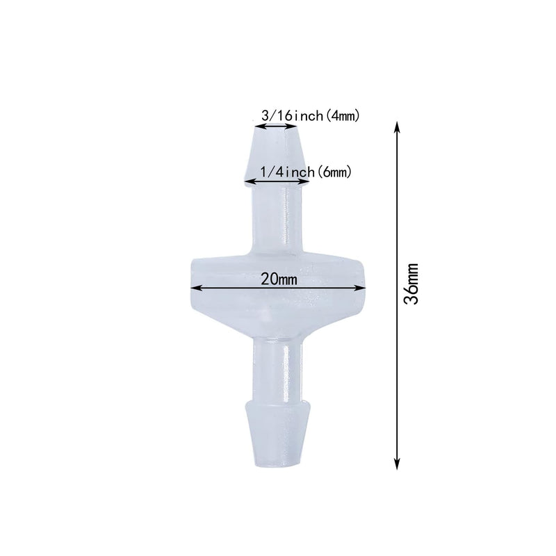 [Australia - AusPower] - 10 Pack 1/4 inch Plastic Check Valve, One Way Barb Hose Inline Non Return For Fuel, Oil, Water, Air (1/4 inch) 