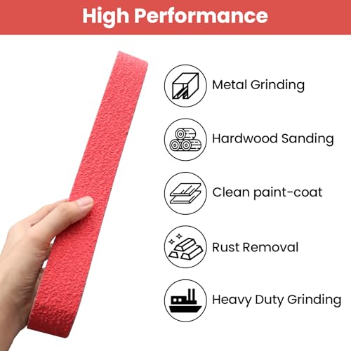 SHUTTLE GENIUS 1 1/2 x 30 inch 60 grit ceramic sanding belts for metal polishing, 10 pack