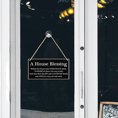 A House Blessing Hanging Sign Decorative Wood Sign Home Decor Wood Door Sign Plaque 12" x 6"