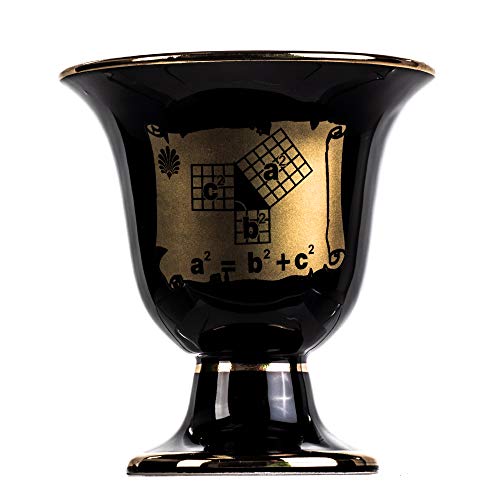 BEAUTIFUL GREEK STATUES Pythagoras Cup of Justice Pythagorean Theorem Fair Mug Ancient Greece Black Cobalt Usable