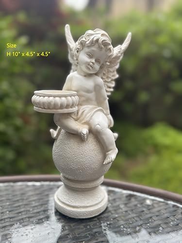 Angel Candle Holder in Pairs Resin Angel Statue Height 10" Angels Figurine Candleholder Craft Ornaments for Home Church Wedding Deco Great Right