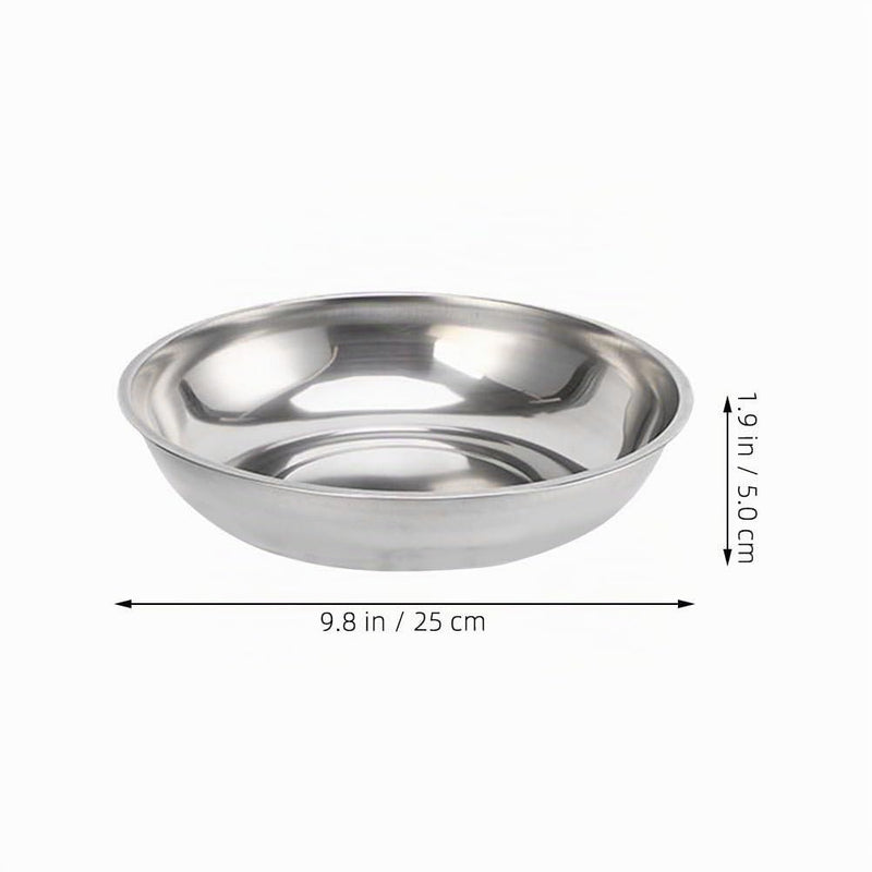 jojofuny Stainless Steel Scale Tray 25 cm: Replacement Bowl for Digital Kitchen Scales, High-Quality Weighing Bowl for Laboratory, Catering and Household, Dishwasher-Safe Metal Bowl for Precise Weighing 1