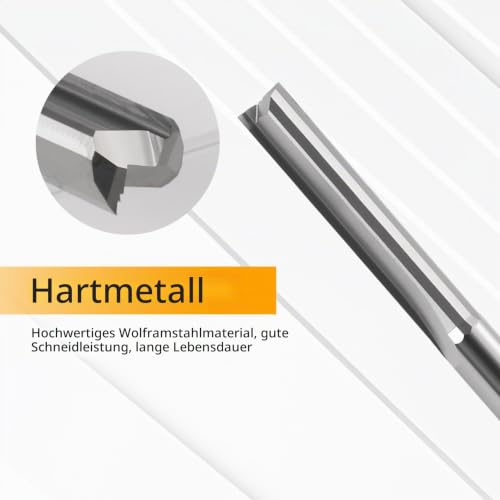 EU_HOZLY 1/8" Double Two Flute Straight Slot CNC Router Bits Wood MDF Milling 3.175mm X2 X12mm Pack of 10 3.175X2X12mm