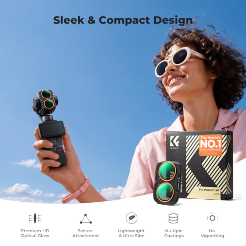 K&F CONCEPT CPL Filter Compatible with DJI Osmo Pocket 4P & Xtra Muse2 Pro