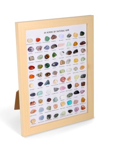 Top Plaza 80 Pcs Natural Real Crystals Stone Rock Collection Mineral Specimens Decor Crystal and Gemstones for Home Decoration