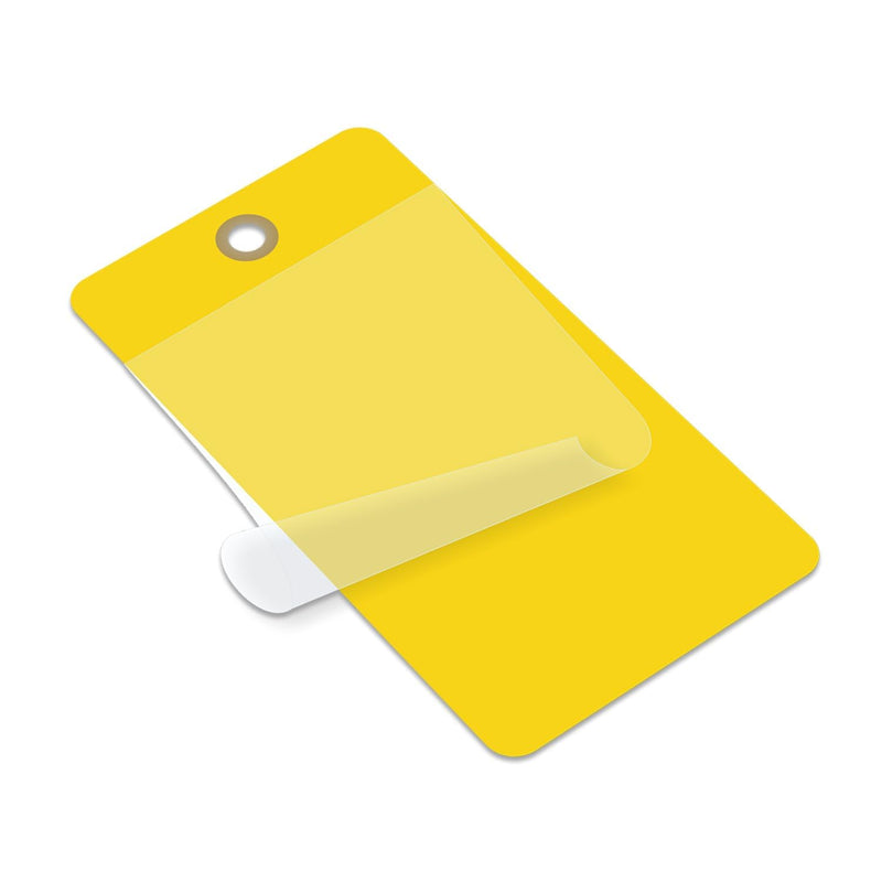 SmartSign (Pack of 25) 2.25 x 4.25 inch Blank Yellow Writeable Self-Laminating Tags, 10 mil Thick Vinyl with Clear Polyester Flap