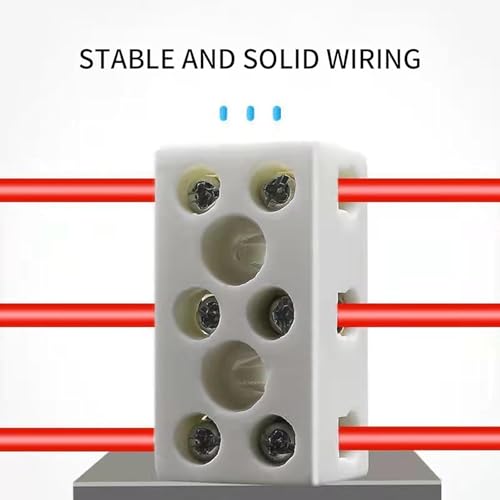 Ceramic Terminal Blocks, Ceramic Connectors, Pack of 10 3 Way 24A TC-613 Porcelain Connectors, High Temperature Resistant Terminal Block for Electrical Wiring