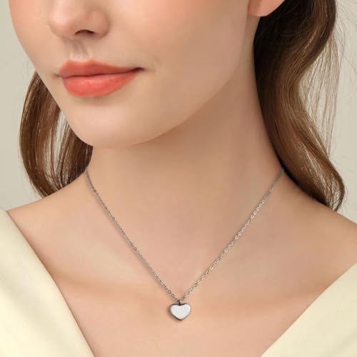 Cremation Jewelry Small Heart Urn Necklaces for Ashes for Women Men Memorial Keepsake Urns Pendant for Human Ashes Necklace Silver