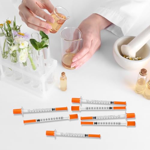 20 x 1ml/cc Plastic Tube, 29Gx13mm Multi-Purpose Measuring Tools | Clear scale plastic tube for refilling scientific laboratories, plant irrigation, individually packaged