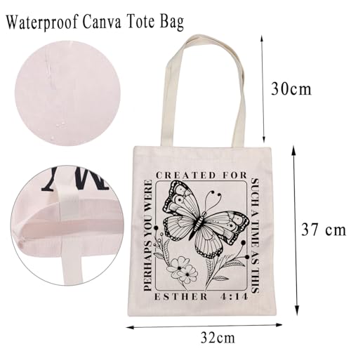MEIKIUP Bible Verse Tote Bag Christian Scripture Gift Perhaps You Were Made for Such a Time as This Esther 4:14 Faith Based Gift Esther 4:14 Tb-uk