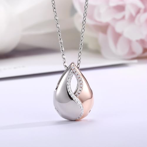 Sariel Dual Urn Pendant Necklace 925 Sterling Silver Teardrop