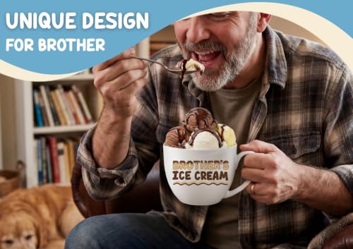InnoBeta Brother Gifts, Gifts for Brother Ice Cream Bowl Scoop Shovel Spoon Set for Christmas, Birthday