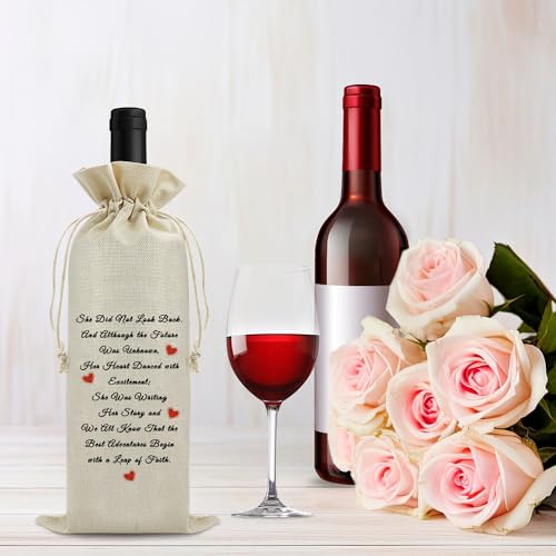Christian Inspirational Gift for Girls Women Daughter Wine Gift Bags Religious Gift Birthday Gift for Friend Wine Bottle Bag Inspirational Spiritual Baptism Gift Wine Bottle Bag Bible Verse Faith Gift