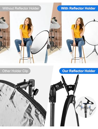 Selens 2 Pack Photography Reflector Clamp Holder Speedlite Hot Shoe Bracket Two Packs