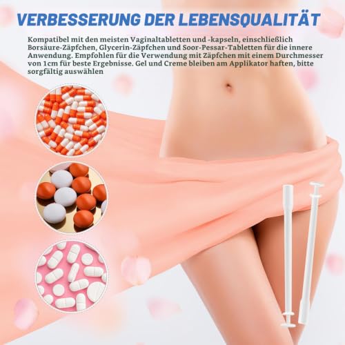 Pack of 30 Disposable Vaginal Cream Applicators for Approx. 1cm Capsules | Hygienic syringe for Vagisan lactic acid suppositories, hygienic thread applicators for most suppositories