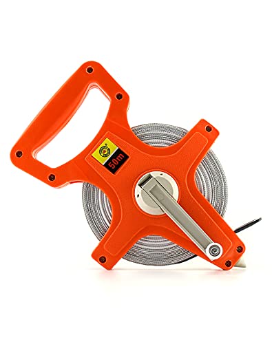 QWORK Fibreglass Tape Measure 50 m / 165 FT, Double-Sided