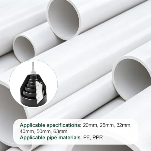 Plastic Pipe Chamfer Tool, Pipe Deburring Tool for 20-63 mm Plastic Pipes, PE PPR Pipe Chamfer Tool, Hand Deburring for Chamfering and Deburring Pipe Edges, for PVC, PP, PE, PPR Pipes