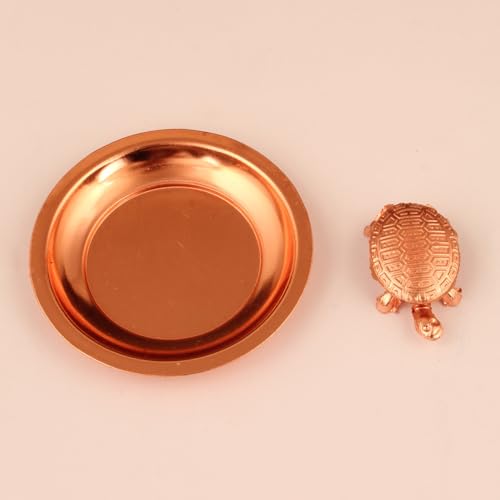 Feng Shui Tortoise Statue with in Copper Plate Sculpted,Best Wishes, Vastu Living Positivity, Wealth, Good Health,Good Luck Longevity,