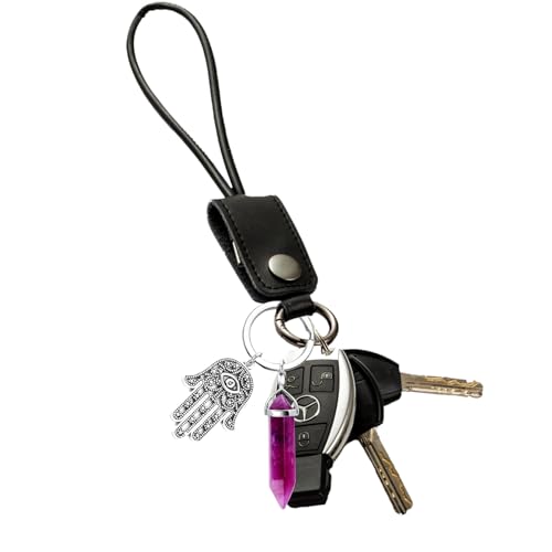 Amethyst Crystal Stress Relief Keyring, Spiritual Gifts for Women Handbag
