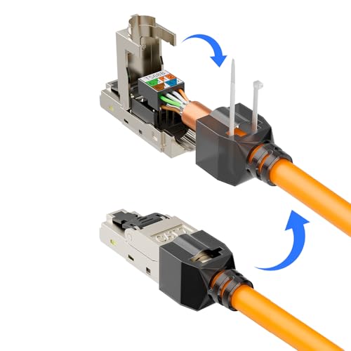 iwillink RJ45 Connector Toolless CAT7 Network Connector 10Gbps 4pcs | LAN plug Ethernet installation cable, premium LSA insulation terminal, CAT6 CAT6a CAT7 network cable, PoE support 4