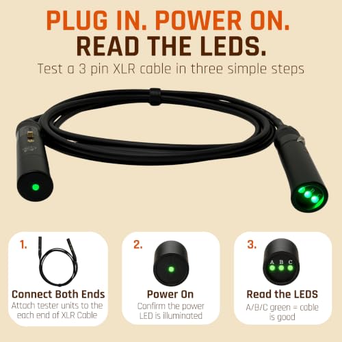 SilentFox Audio XLR cable tester with 3-pin microphone continuity checker controls and display