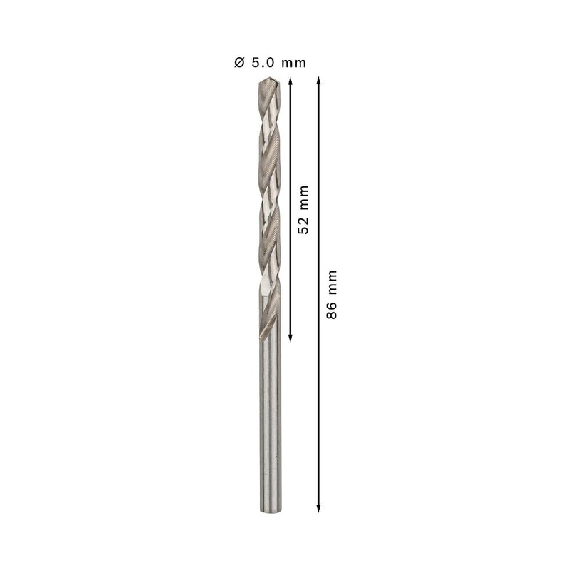 [Australia - AusPower] - Bosch Professional 10x HSS-G Metallbohrer (für Metall, Ø 5 mm, Robust Line, Zubehör Bohrmaschine) Ø 5.00 mm 