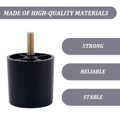 WEBEEDY 8 PCS Laser Engraving Machine Riser Black Circle Laser Engraver Raisers 50mm Risers for B1 Laser Cutter and Engraver Machine 25mm/1 Inch M8 Screw Risers,Laser Engraver Accessories