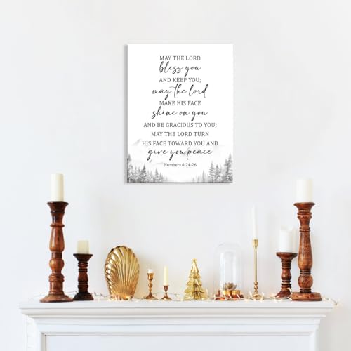 Numbers 6:24-26 May the Lord Bless You and Keep You Wall Art,Christian Canvas Wall Art,Bible Verse Wall Decor,Scripture Religious Wall Decor for Christian Home Office Living Room