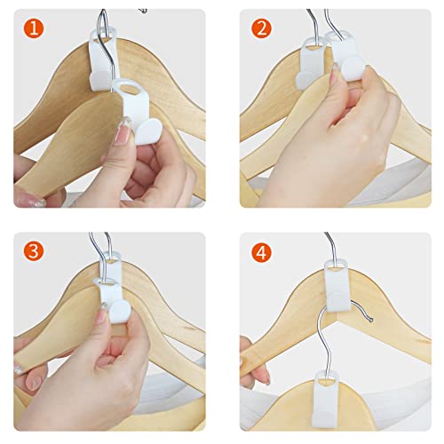 SLMT Clothes Hanger Connector Hooks 200PCS Space Saving Hanger Extender Hooks Closet Organizer for Plastic Hangers 200