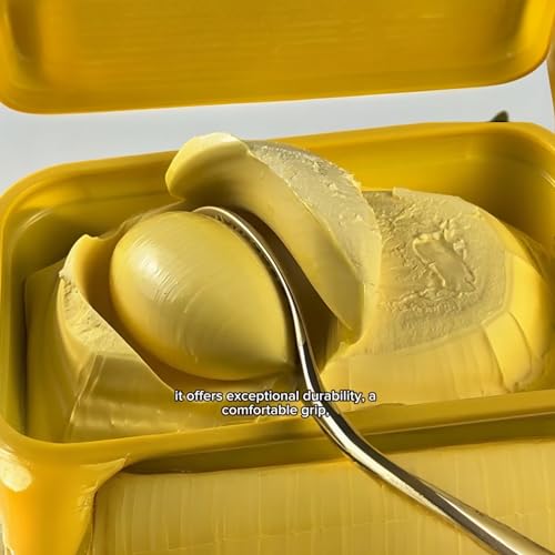 Premium Quenelle Spoon (Roche Spoon)- Heavy Duty Brass Metal Finish for Pastry Chef, Ideal for Sorbets and Fine Plating (Light Gold) Light Gold