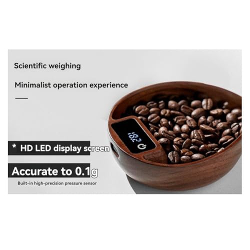 Coffee Bean Weigher, Tea Leaf Scale, Walnut Hand Brewing Electronic Scale Coffee Bean Scale Accurate to 0.1g