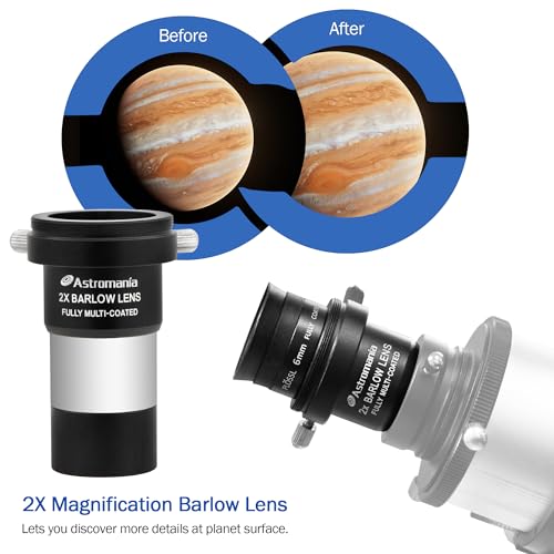 Astromania Telescope Eyepiece Set, 7 Piece Telescope Accessory Kit 1.25inch 1.25 Inch（7 PCS）