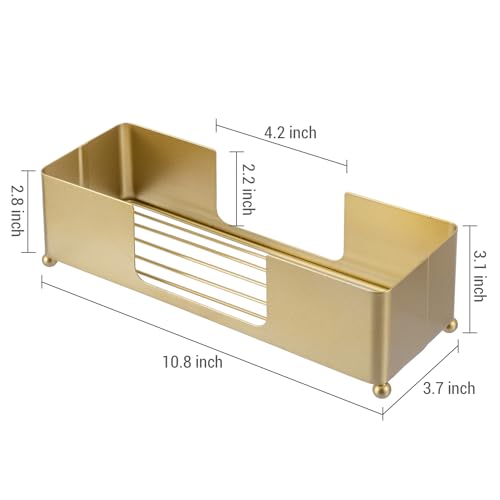MyGift Brass Tone Metal Hand Towel Holder Countertop Dispenser Set of 2 Brass-tone-2