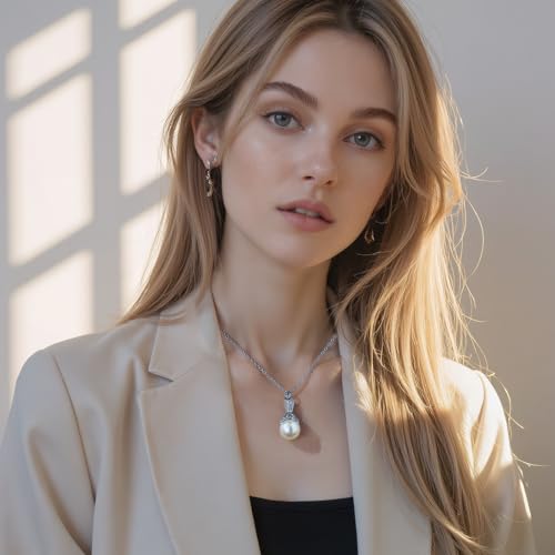 Pearl Cremation Jewelry for Ashes Pendant Urn Necklace 316L Stainless Steel Ashes Necklaces for Men Women with Mini Keepsake Urn Memorial Jewelry Silver