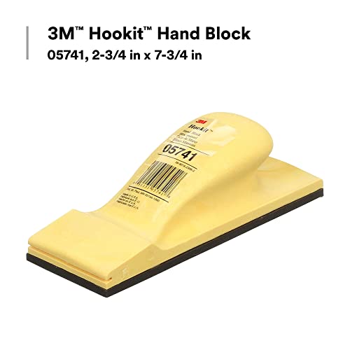 3M Hookit 05741 hand sanding block, 2-3/4 x 7-3/4 inches, black rectangular sanding tool