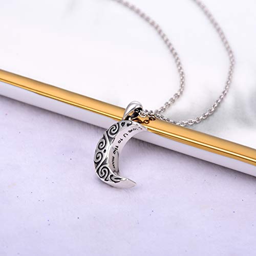 Cremation Moon Urn Necklace 925 Sterling Silver Memorial Jewelry for Ashes