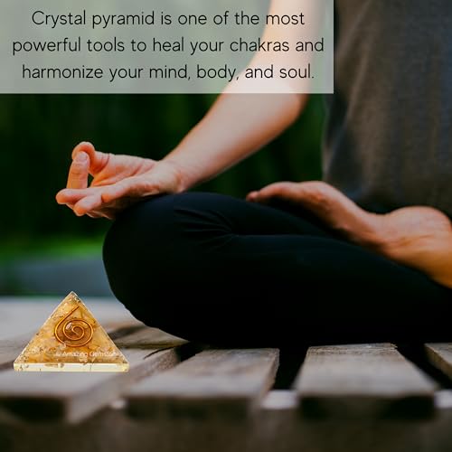 Yellow Aventurine Orgone Pyramid - 30mm Small Orgonite Pyramids with Crystals and Healing Stones - Authentic Organite Gifts Yellow Aventurine Orgonite Pyramid - 30mm