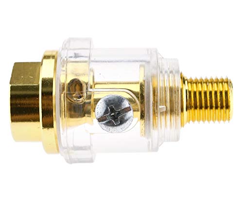The Lord of the Tools 2X Mini Oiler Lubricator, 1/4" BSP Brass in-Line Oiler Air Lubricator for Air Compressor Pipe Tool