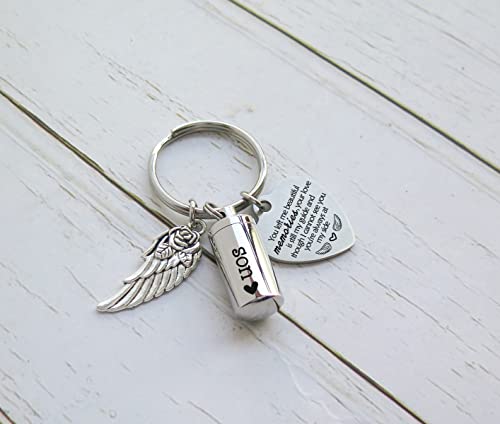 Mini Cremation Urn Keychain Sympathy Gifts for Loss of Son Small Urns for Ashes Keepsake for Son Memorial Gift