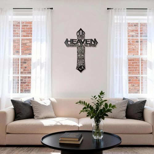 Sinseike Large Metal Cross Wall Decor (Black) Black