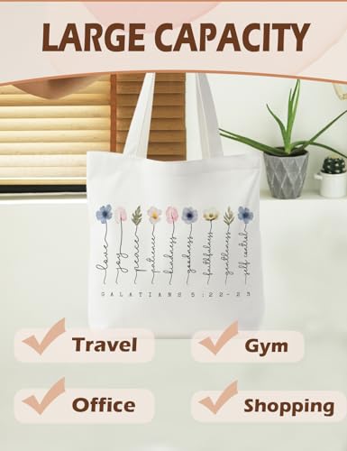 Bible Bags for Women, Christian Tote Bag, Gifts for Christian Women White