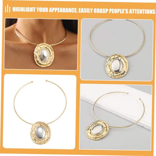 LIFKOME Exaggerated Alloy Necklace, Gold Vintage Style for Women and Girls