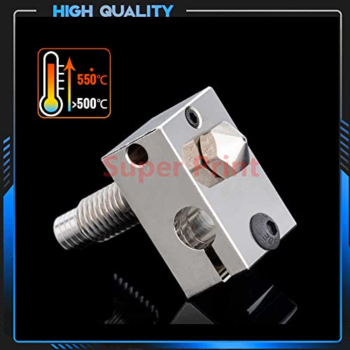 Prusa I3 MK3S+ Hotend,V6 All Metal Hotend,V6 J-head Hotend, Heater Block Heatbreak for V6 Hotend PT100 Prusa I3 MK3 MK3S MK2 Series 3D Printer etc.(Plated Copper Nozzle Kit)