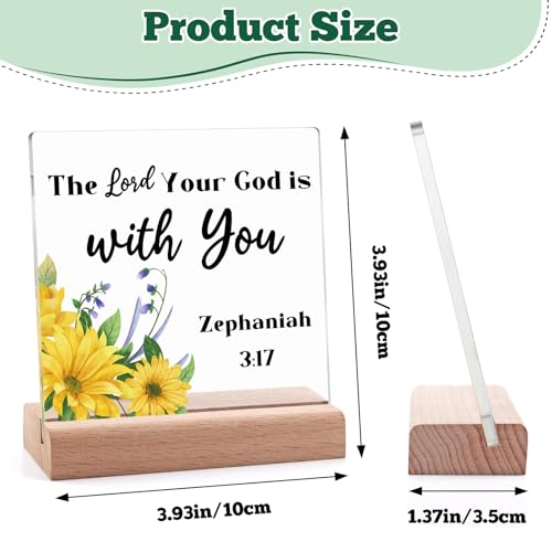 Christian Gifts for Women Men Religious Clear Desk Decorative Sign Inspirational Christian Gifts for Coworker Friends Encouragement Acrylic Plaque with Stand Easter Faith Motivational Baptism Gift