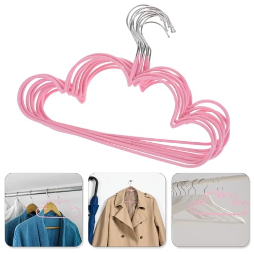 Cloud Shape Hangers 10 Pack Non Slip Clothes Hangers for Drying Wet Clothes Heavy Duty Metal Hanger for Kids Closet Space Saving Organizer 11.73 X 8.07 X 0.15 in
