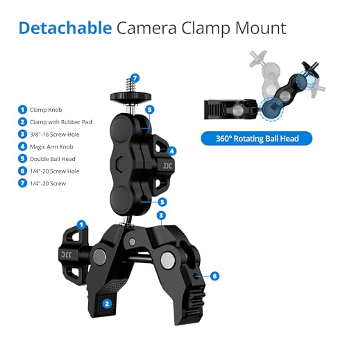 25.6" Camera Tripod Umbrella with Super Clamp for Mirrorless Camera Xbotgo 25.59"(BLACK with Super Clamp)