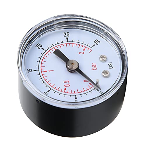 Air Pressure Gauge Mechanical Pressure Gauge for Air Oil Water 1/8 Inch BSPT Return Connection (0-30 psi, 0-2 bar)