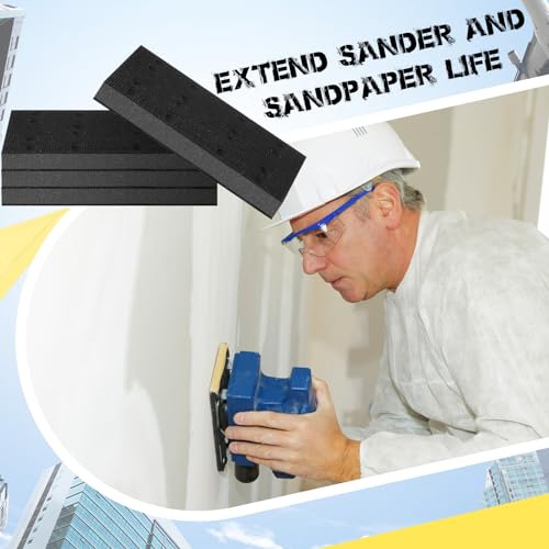 8-piece Dimsile soft black foam sanding disc backing pads for interface sander, shown stacked