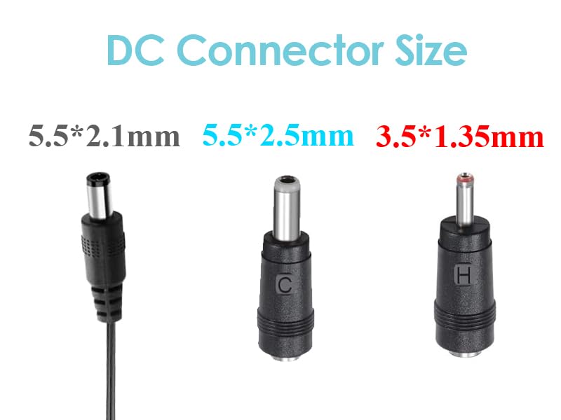 DC 15V 1A 1000mA Power Supply Adapter, Plug 5.5 mm x 2.1 mm with Selectable 5.5 mm x 2.5 mm, 3.5 mm x 1.35 mm Plug Tips 15 V, 1 A (single)