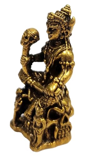 Purpledip Rare Miniature Brass Idol Yama Yamaraja God of Death & Justice: Collectible Statue with Detailed Very Fine Workmanship (12698Z)